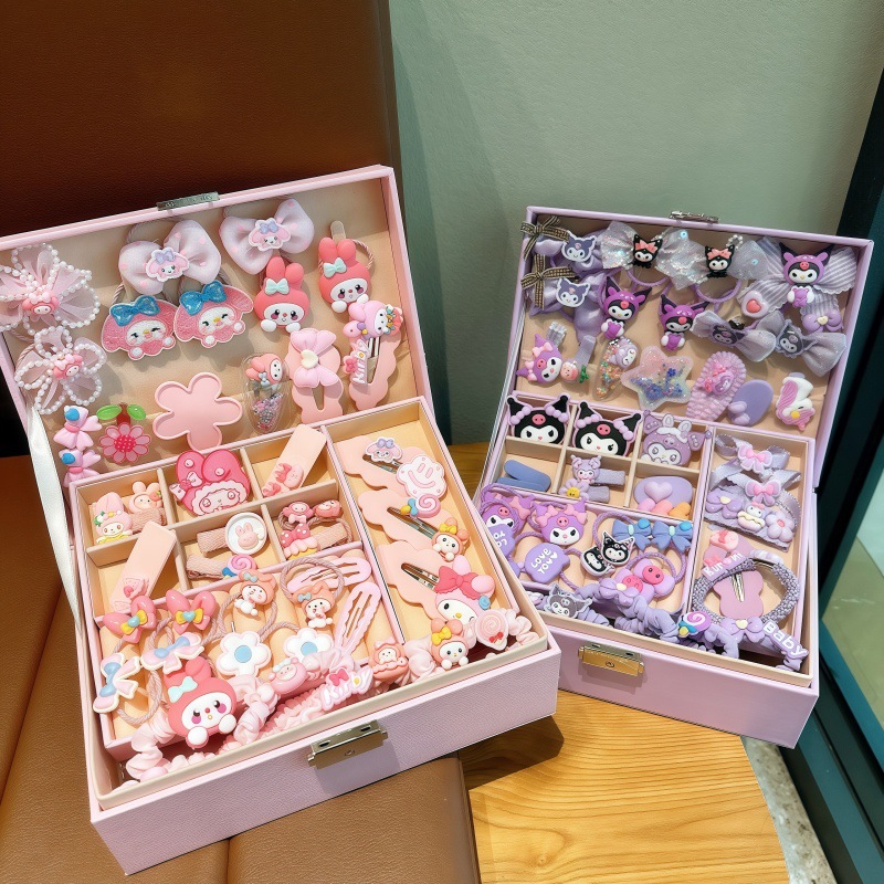 High-end children's hair accessory gift box set, girls' headwear jewelry box, princess bow for girls, exquisite birthday gift details Picture
