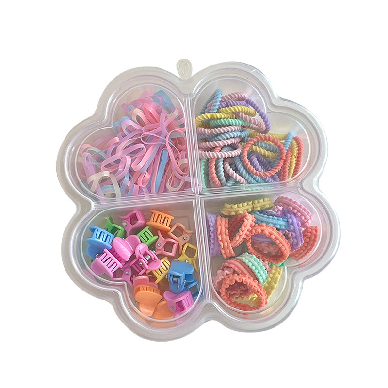 Children's boxed hair accessories, candy color, non-damaging hair, high-elasticity hair band, little girl lace hair band, sweet thumb hair band Item Picture