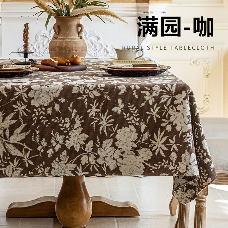 European-style tablecloth with cotton and linen printed checks details Picture