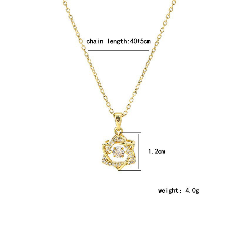 Fashionable zircon hexagram pendant titanium steel necklace for women, simple and elegant, versatile and dynamic collarbone chain, high-end accessory Item Picture