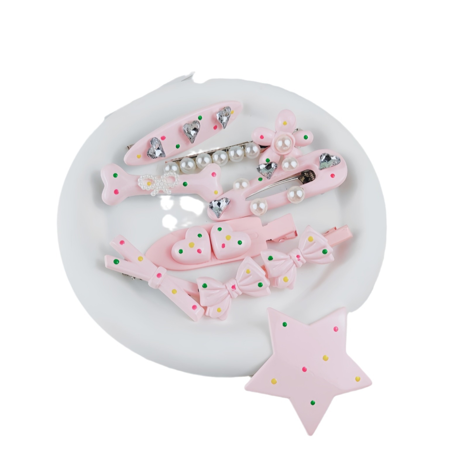 The new Star Children's hairpin is a one-line hairpin accessory for girls' forehead bangs with a metallic feel at the back of the baby's head Item Picture