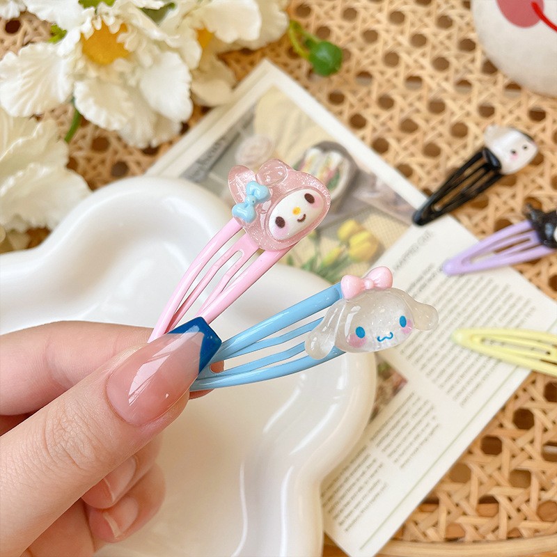 Spring cute cartoon bb clips, sweet hair clips, transparent plastic bangs, side clips, children's hair accessories wholesale, headwear for women details Picture