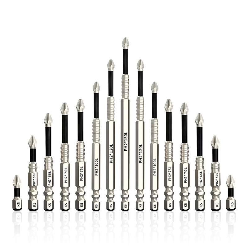 New anti-slip and impact-resistant cross-head extended strong magnetic hand drill, 25-150mm tip, high-hardness screwdriver Item Picture