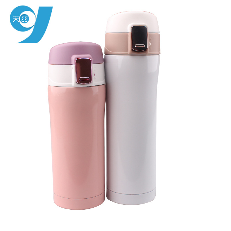 Wholesale of bouncing insulated cups, women's water cups, stainless steel car insulated cups, portable straight cups with printed logos full figure