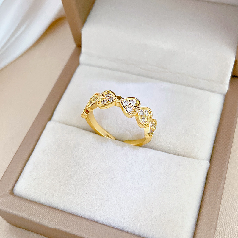 【 True Gold 】 Heart-to-Heart, full diamond ring with adjustable opening, simple Japanese-style ring couple rings Specification drawing