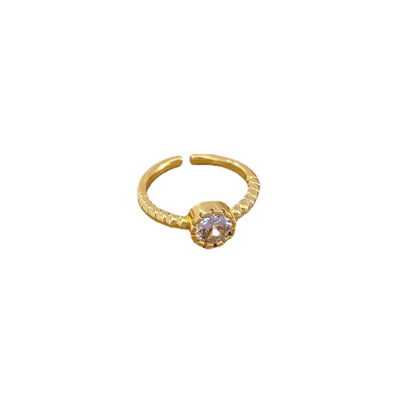 【 Real Gold 】 Minimalist Zircon open-top ring for women, a niche Japanese and Korean index finger ring with a simple design sense, a social media sensation Item Picture