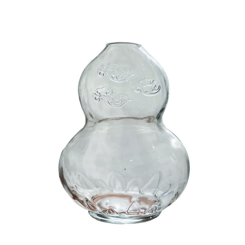 Wholesale creative retro opposite-shaped gourd glass vases, water lily cultivation lucky bamboo, hydroponic dry flower arrangement table ornaments Item Picture