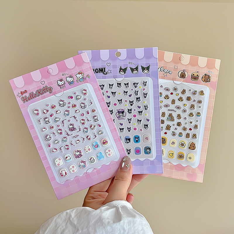 Sanrio's new cartoon cute children's nail stickers, diy nail stickers for girls, long-lasting decorative stickers Specification drawing