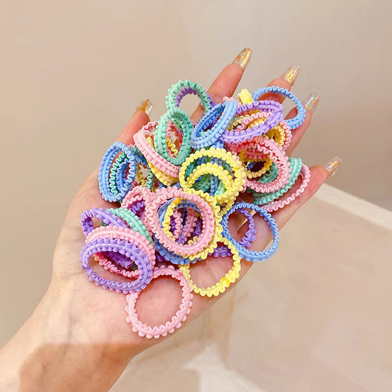 50 children's rubber bands for hair ties, high-elasticity hair bands that won't damage hair, little Chou Chou thumb rubber band hair tie for girls details Picture
