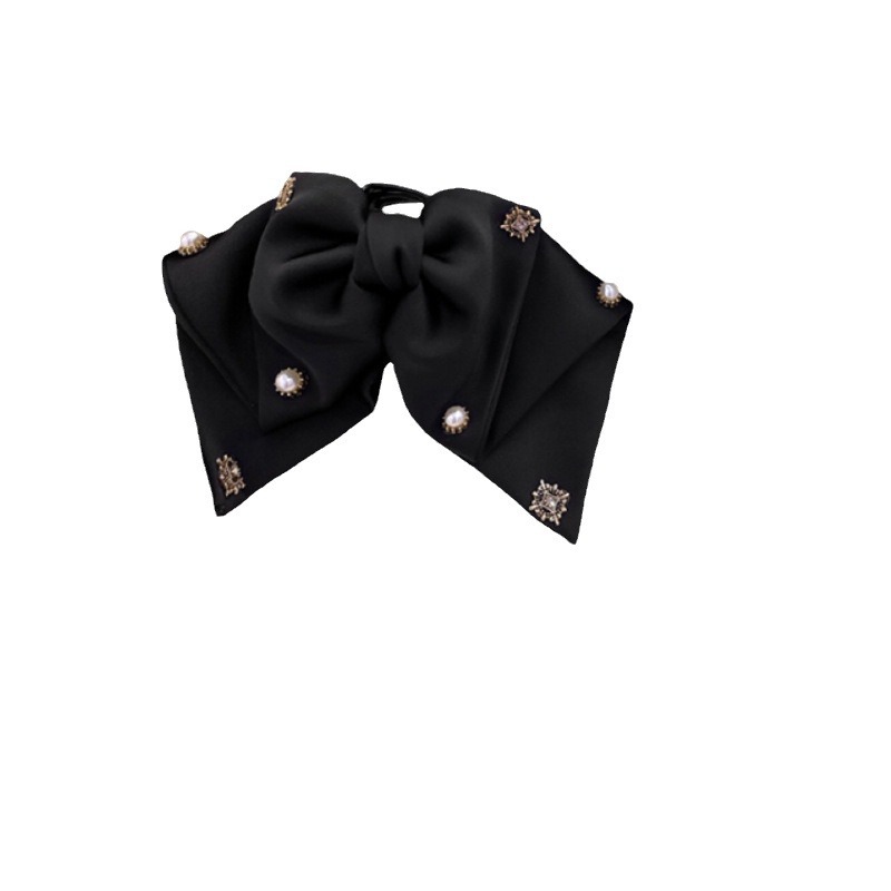 High-end satin bow clip for women, shark clip at the back of the head, elegant and versatile, low ponytail clip, half hair clip Item Picture