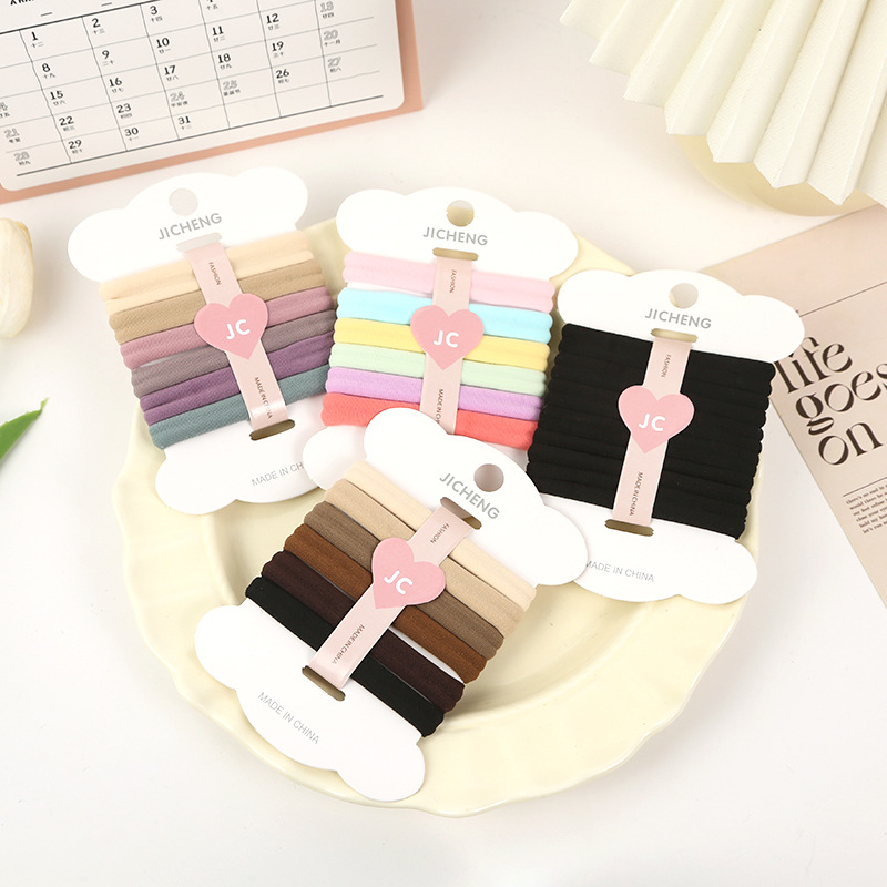 6-piece girl academy style versatile candy-colored hair ties, towel loops, hair ties, hair bands, basic hair accessories, Japanese and Korean styles full figure