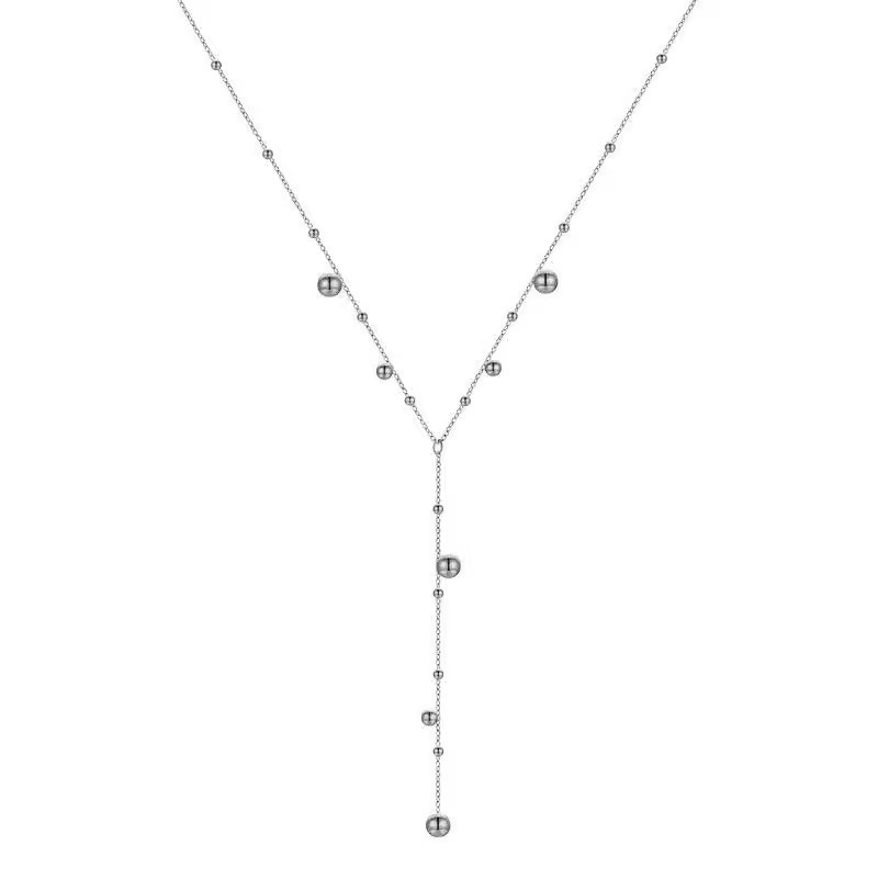 Super sparkling Starry Sky small bell tassel necklace, women's light luxury, niche and high-end collarbone chain, neck chain accessory choker Item Picture