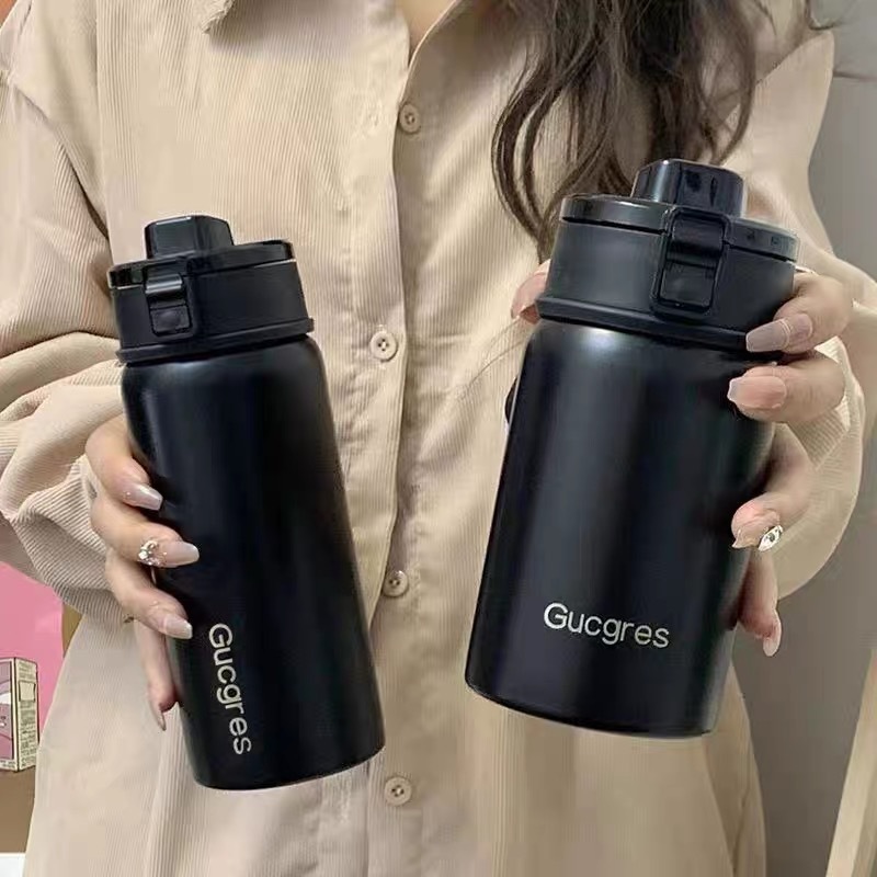 New Muji alternative insulated cup, high appearance level, simple 316 stainless steel water cup, business gift, tea-water separation cup details Picture
