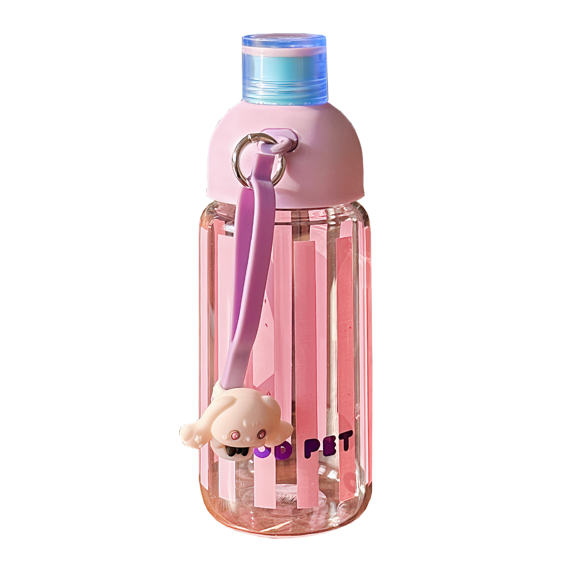 Fresh vertical pattern glass cup for girls, high appearance level, ladylike water cup for making tea, portable with filter, heat-resistant cup for students Item Picture