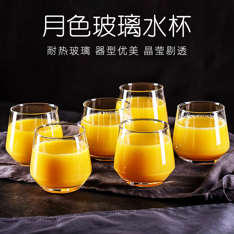 European-style household geometric cups, glass cups, whisky wine glasses, heat-resistant water cups, juice drink cups, tea cups with printed logos details Picture