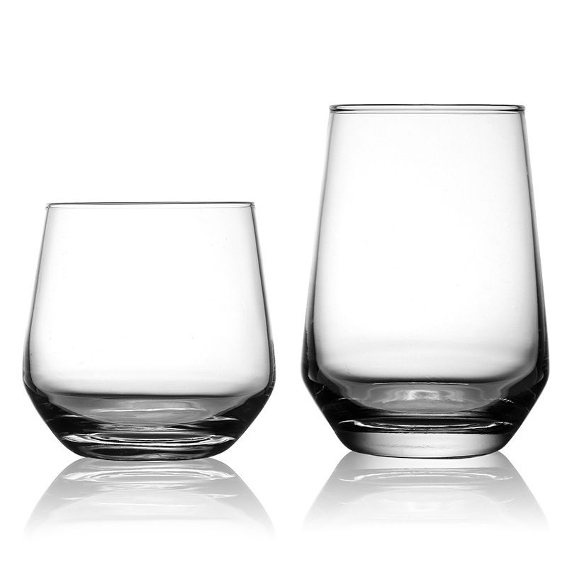 European-style household geometric cups, glass cups, whisky wine glasses, heat-resistant water cups, juice drink cups, tea cups with printed logos Item Picture