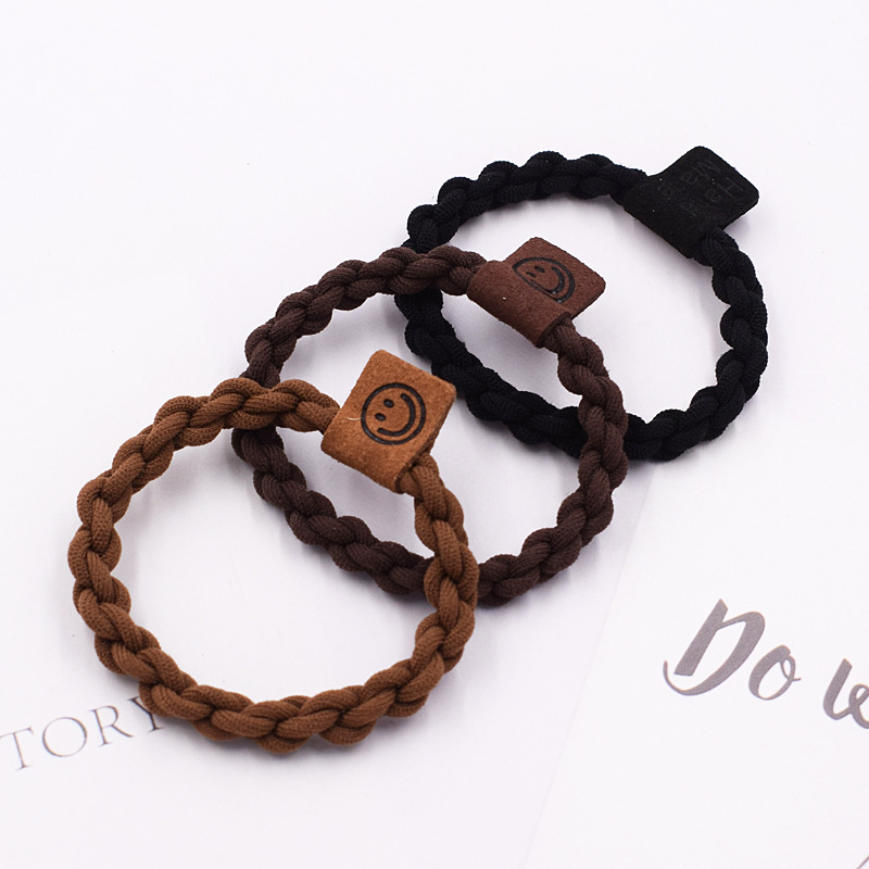 2022 New Korean version high-cut rope thickened, simple and durable leather band women's hair tie, rubber band hair accessory and headwear Specification drawing