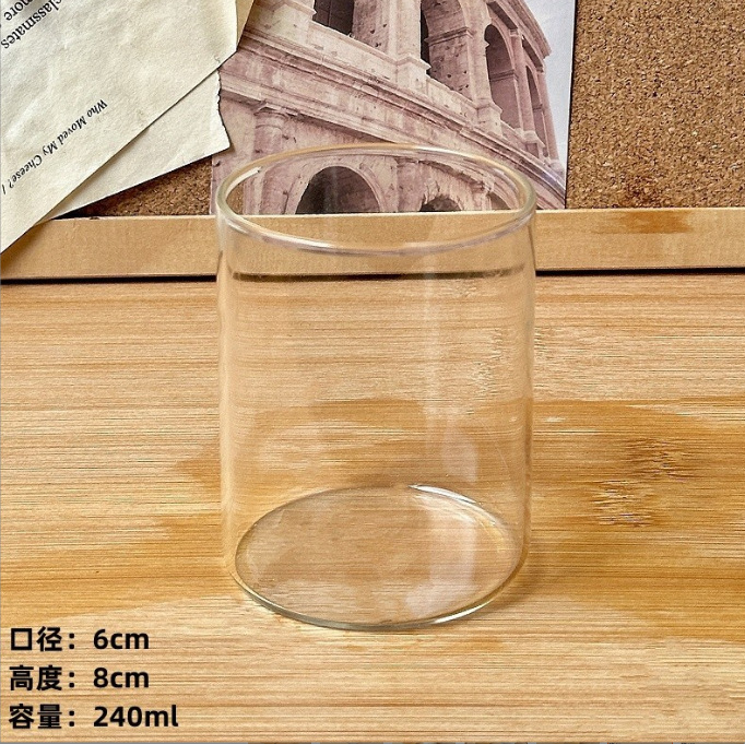 Ins-style coffee shop, transparent glass coffee cups, square juice cold drinks, breakfast milk cups, fruit tea cups Item Picture