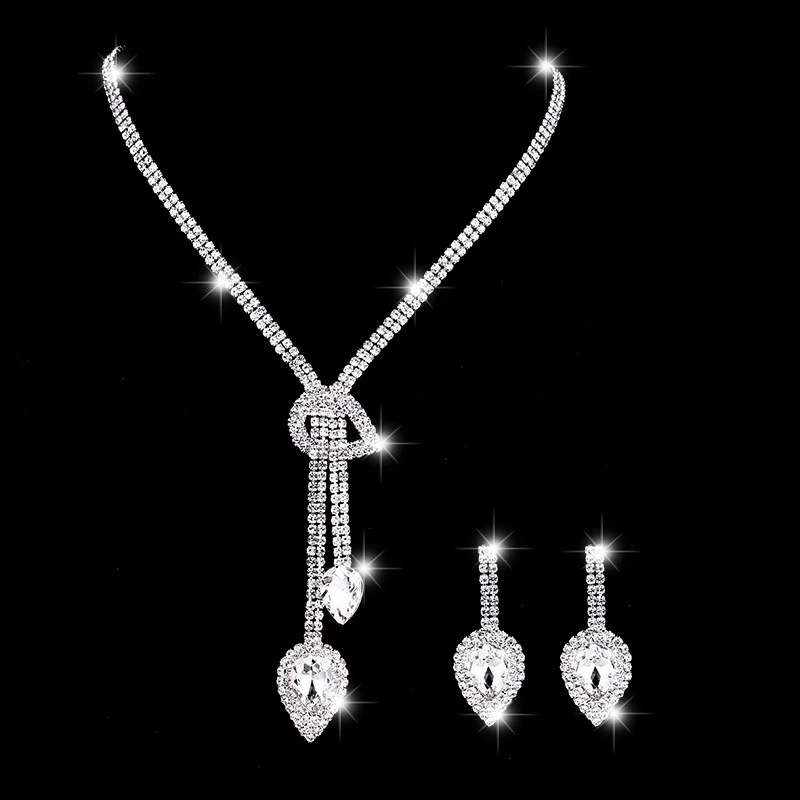 ZN005, a popular cross-border bride set of jewelry, necklace, earrings, bracelet, tassel and water drop necklace in Europe and America Application Scenario