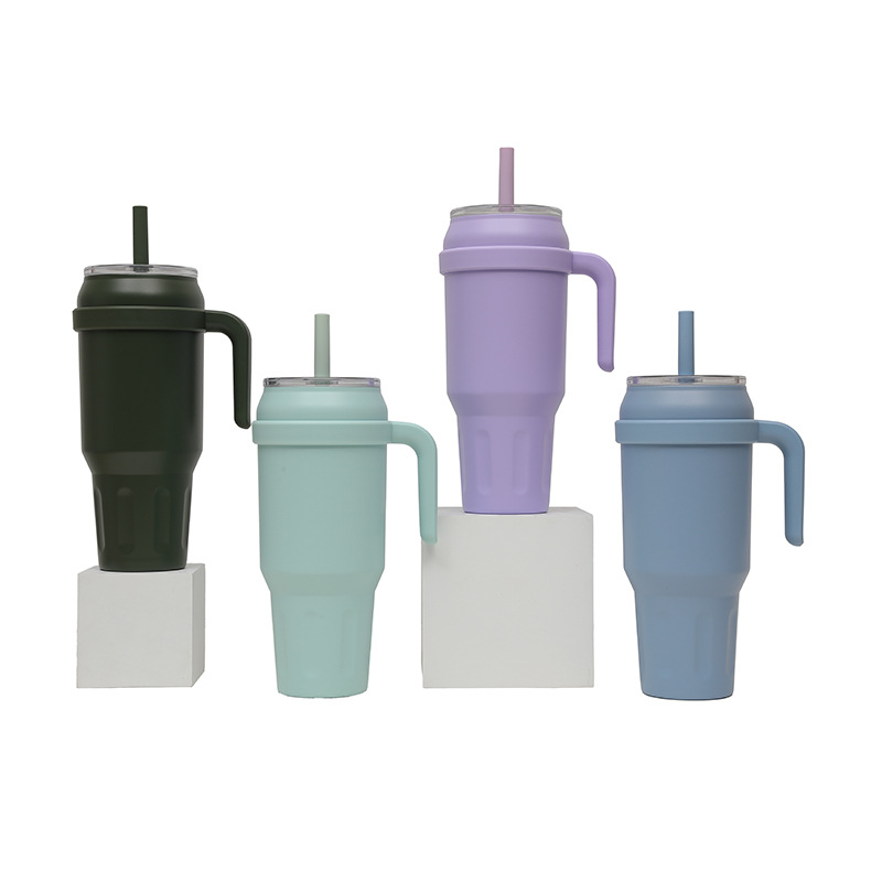 New cross-border Amazon factory direct supply 304 stainless steel insulated cup with handle, high appearance level and straw water cup Item Picture