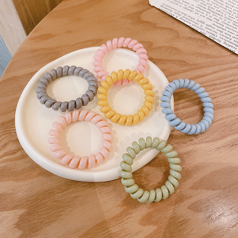 Korean Internet celebrity telephone line hair tie, girl's hair accessory, ponytail, rubber band, seamless hair tie, thick and highly elastic headwear Specification drawing
