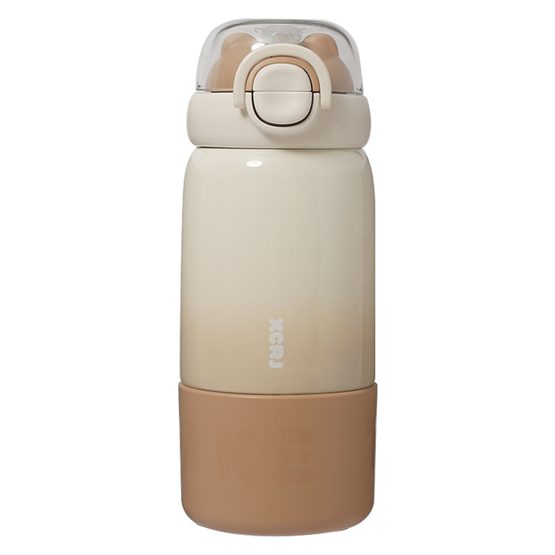 Xiaocha Diary Autumn and Winter Insulated Cup 316L Large capacity Children's Straw insulated Cup, cute, simple and portable water cup Item Picture