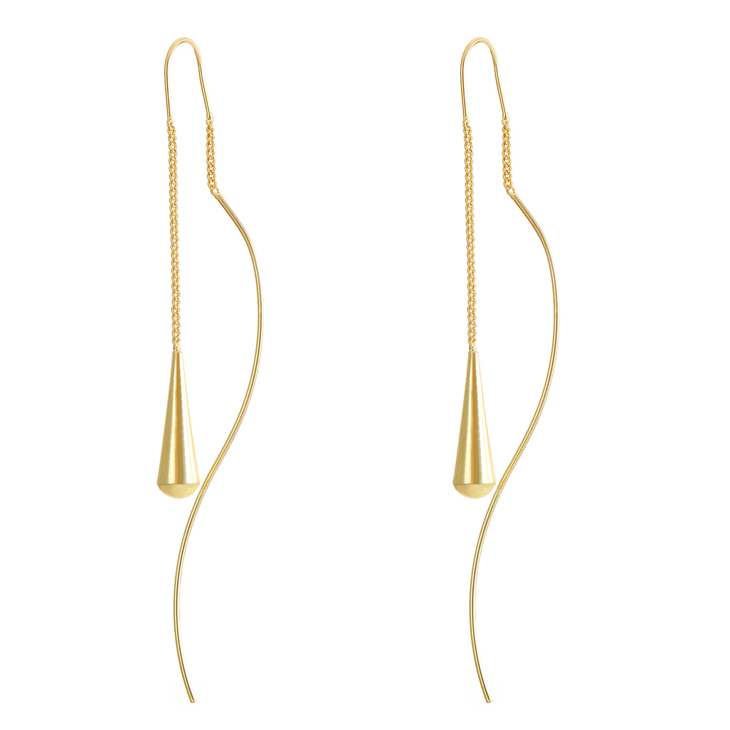Wholesale of new long tassel earrings for women with a sense of high-end luxury, light and niche earrings, ear threads and water drop earrings from Europe and America Item Picture