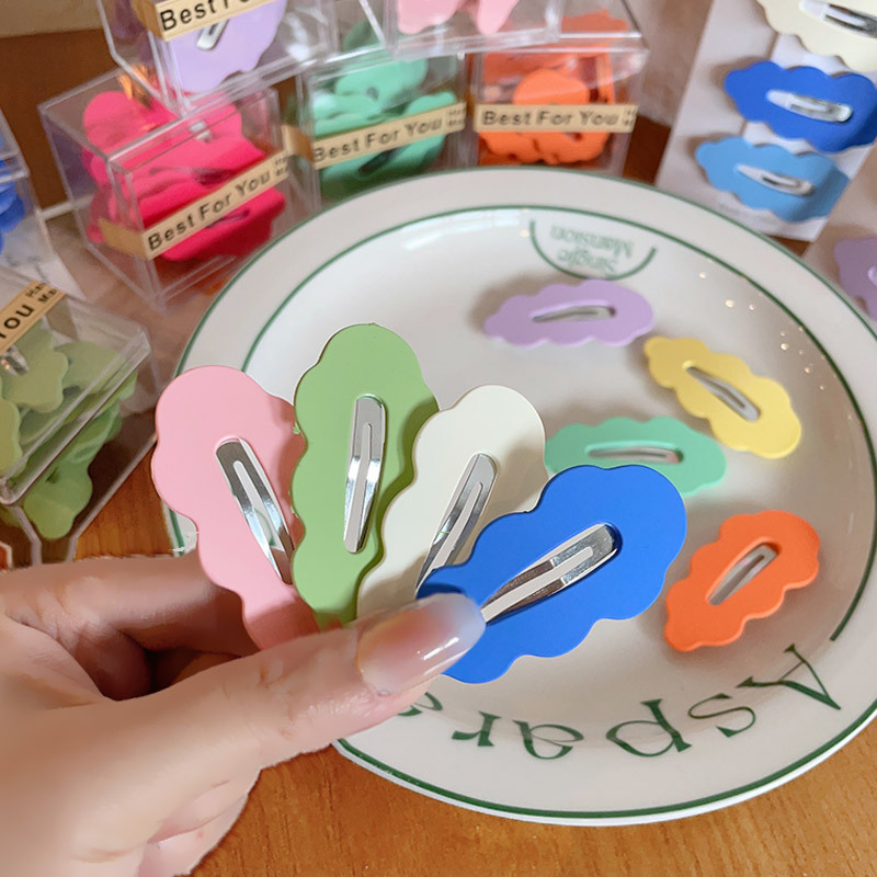 New candy-colored cloud bb clip, simple oval bangs, small clips, side clips and hair accessories details Picture
