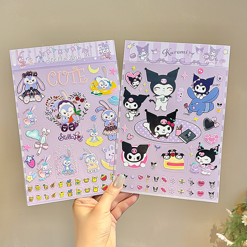 Cartoon Sanrio stickers, patches, children's nail stickers, collage, decorative planner materials, diy materials, pasting planners Specification drawing