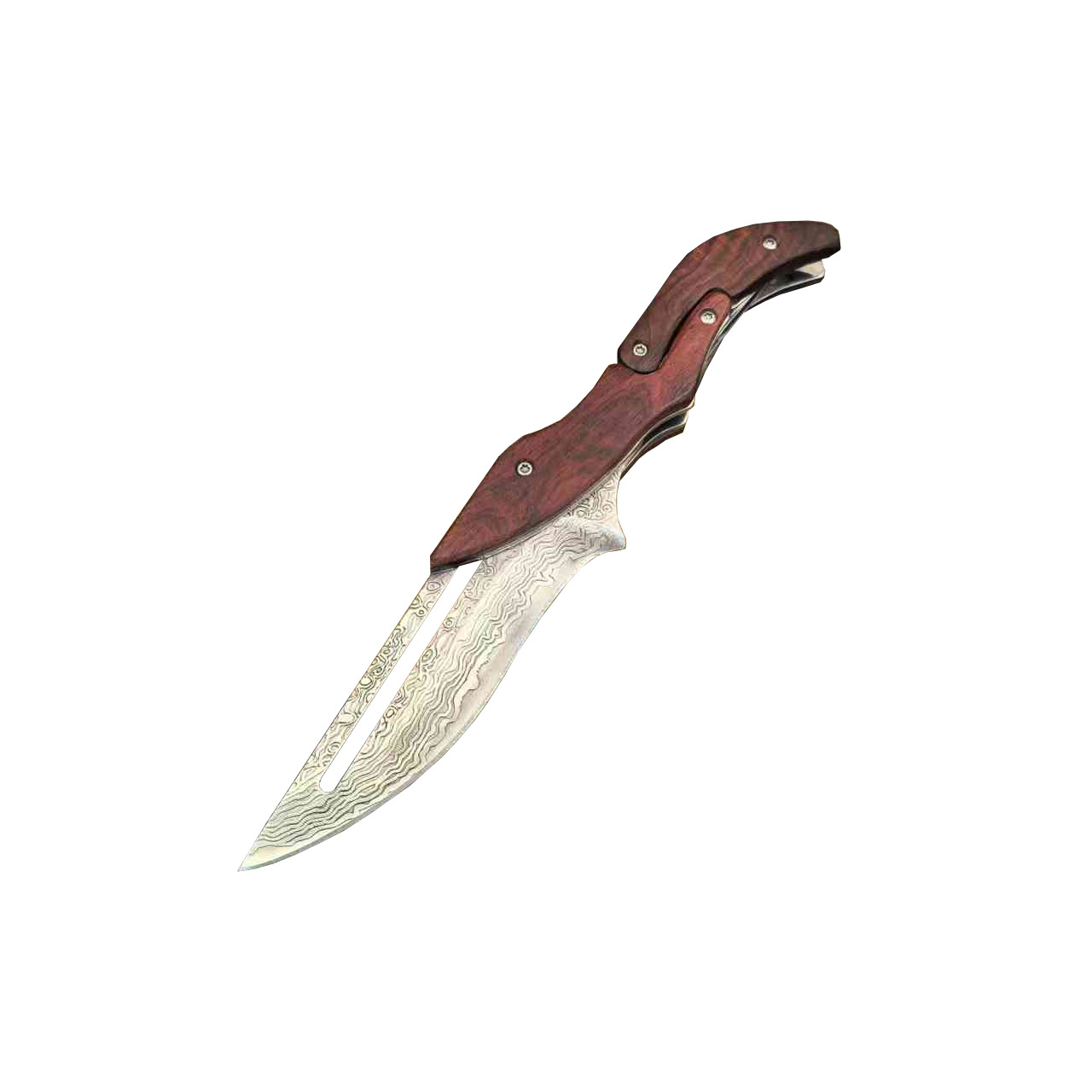Malaysian leather-patterned folding knife, mechanical magician's personalized mechanical knife, outdoor survival and picnic portable fruit knife Item Picture
