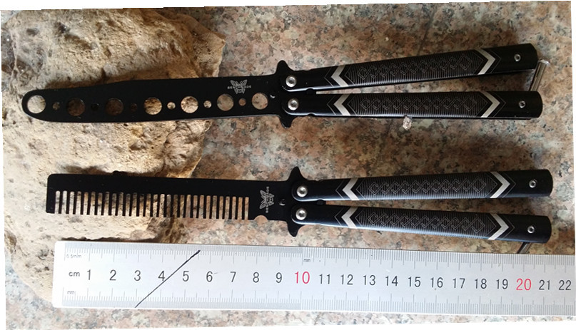 The practice tool, comb, swung the knife without cutting the edge Specification drawing