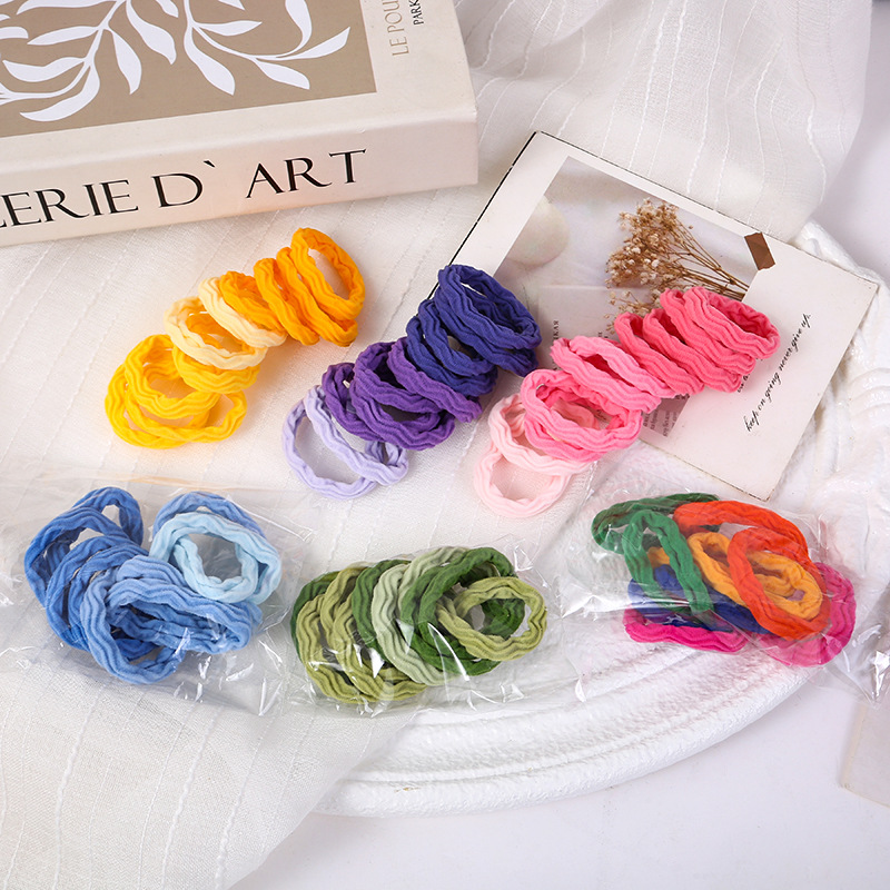 Classic bestseller, super affordable 10-color thick hair band, high-elasticity seamless jacquard towel band, leather band and leather cover Application Scenario