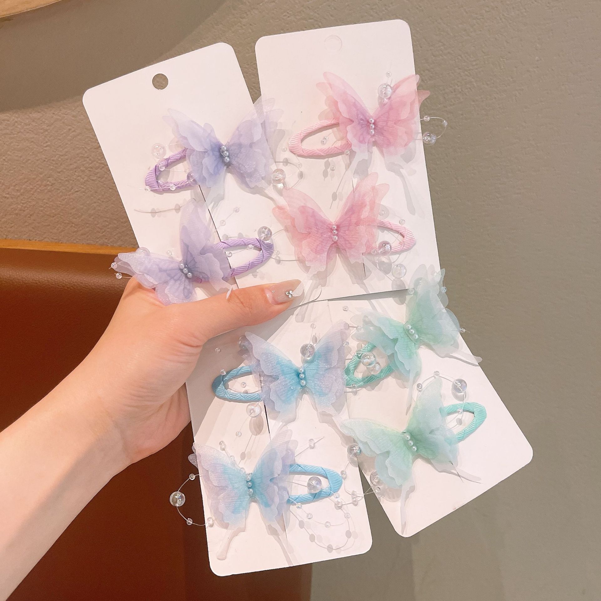 Super fairy children's butterfly hair clip, Princess side bb clip, hairpin that won't damage the back of the head, girl's hair clipper, hair accessory full figure
