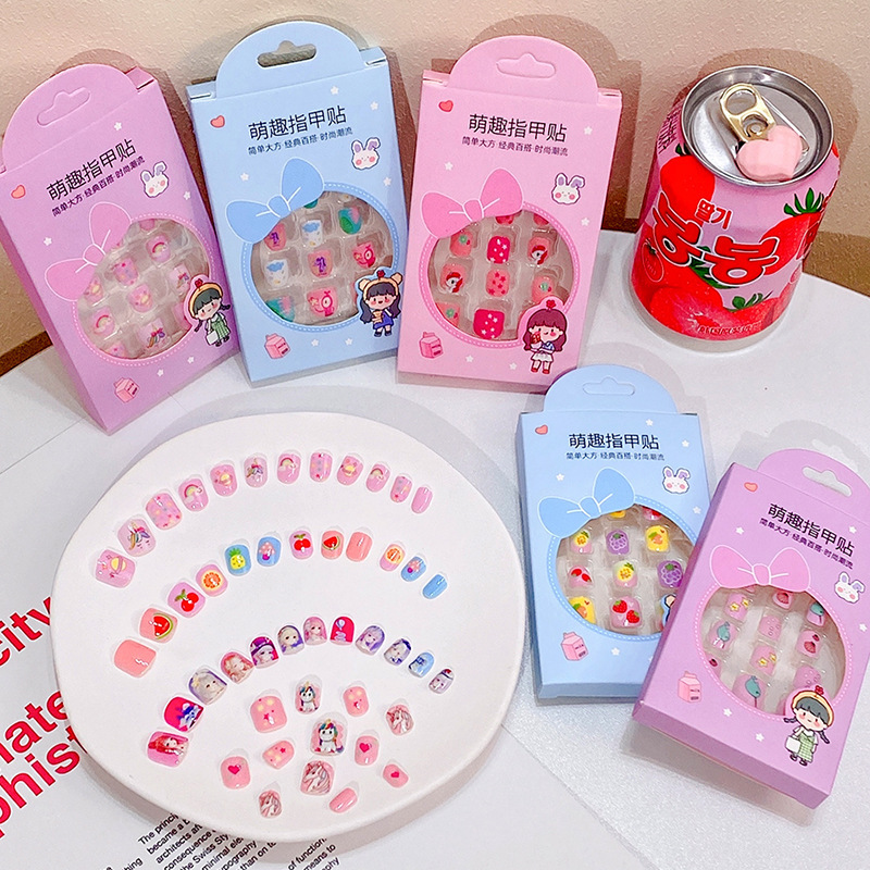 Children's fun and eco-friendly nail stickers, cute girls, waterproof, detachable, safe and non-toxic nail art finger stickers for girls details Picture