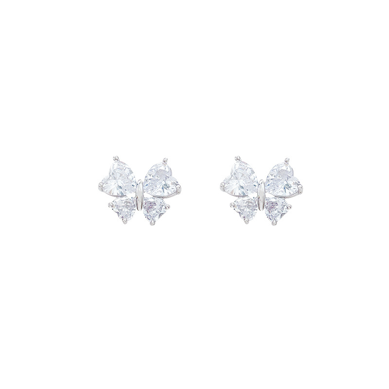 Sparkling Zircon butterfly earrings for women, light luxury, niche, exquisite and high-end, with a unique and cool touch. Earrings for women Item Picture