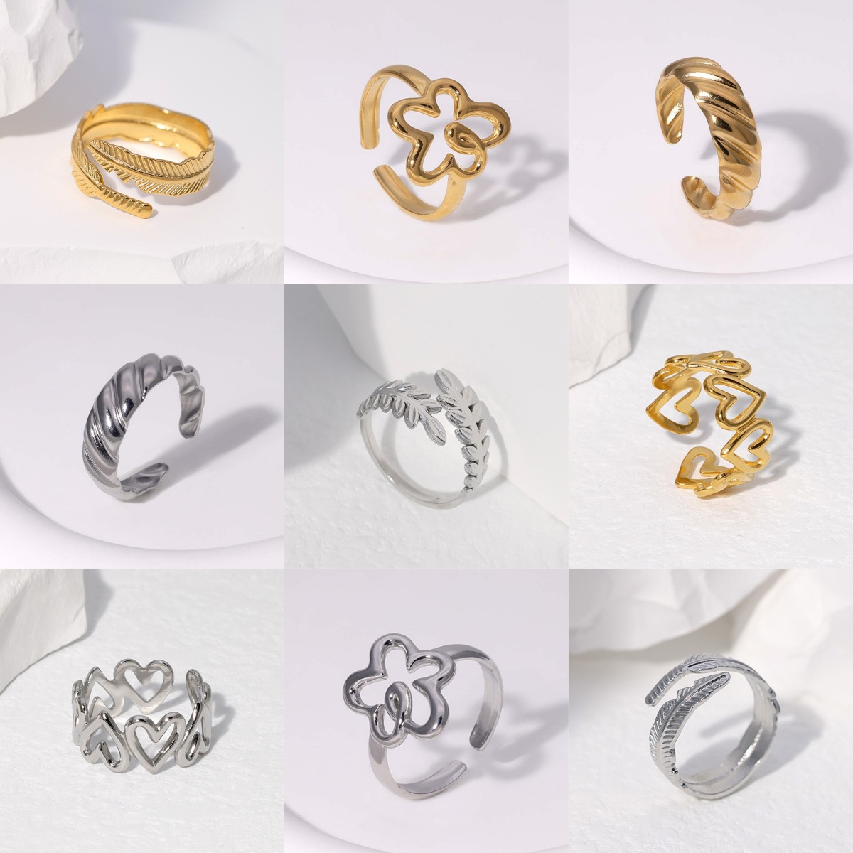 Titanium steel thorn element ring for women, Gothic style, anti-fading, exclusive for cross-border supply to Europe and America, Instagram, cold and niche style, hot-selling full figure