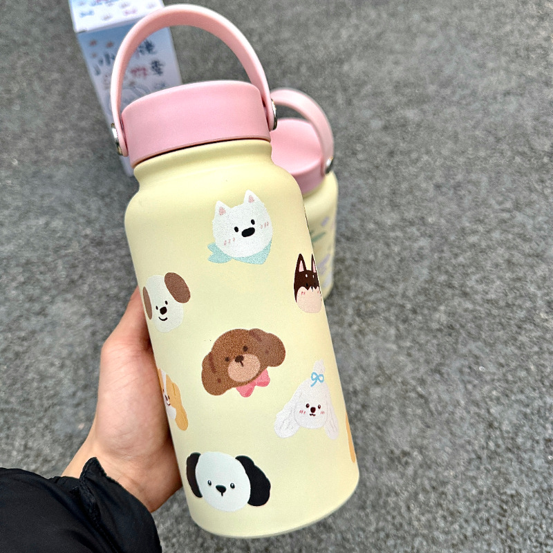 New large-mouth, high-appearance insulated cup, large-capacity 304 stainless steel water cup for girls, portable and cute cup for students full figure