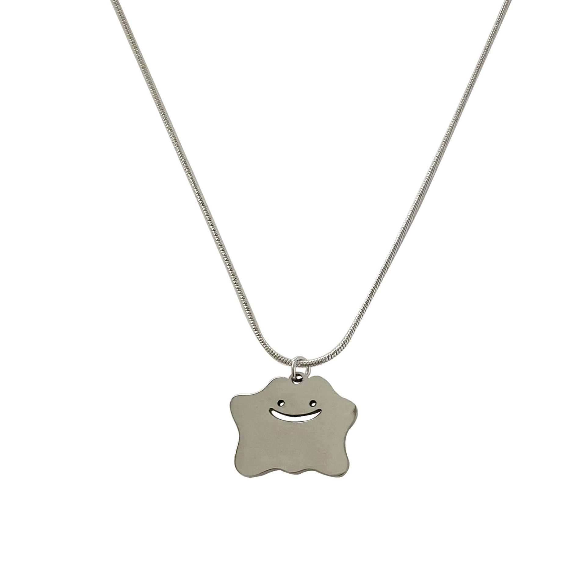 Silver titanium steel monster hoodie necklace for women, 2023 new Instagram hip-hop Spice Girl sweet and cool collarbone chain accessory Item Picture