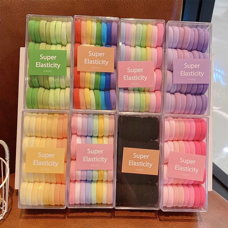 Children's hair bands, large size, no damage to hair, girls' high ponytail hair ties, high elasticity hair ties, durable rubber bands, students' hair ties Specification drawing