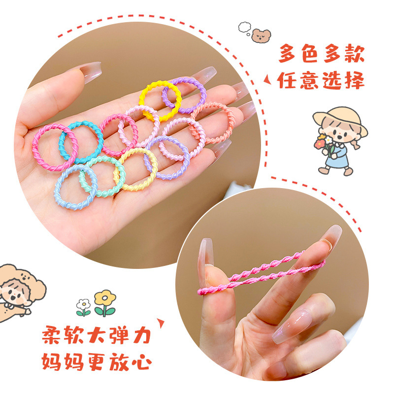 Children's and babies' rubber bands won't hurt their hair. Small-sized, small chiu Chiu thumb hair band, high-elasticity headwear, girls' headband, Korean version Application Scenario