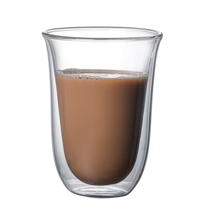 Customized wholesale double-layer insulated glass cups, breakfast milk coffee cups, high borosilicate double-layer high-temperature resistant glass cups Item Picture