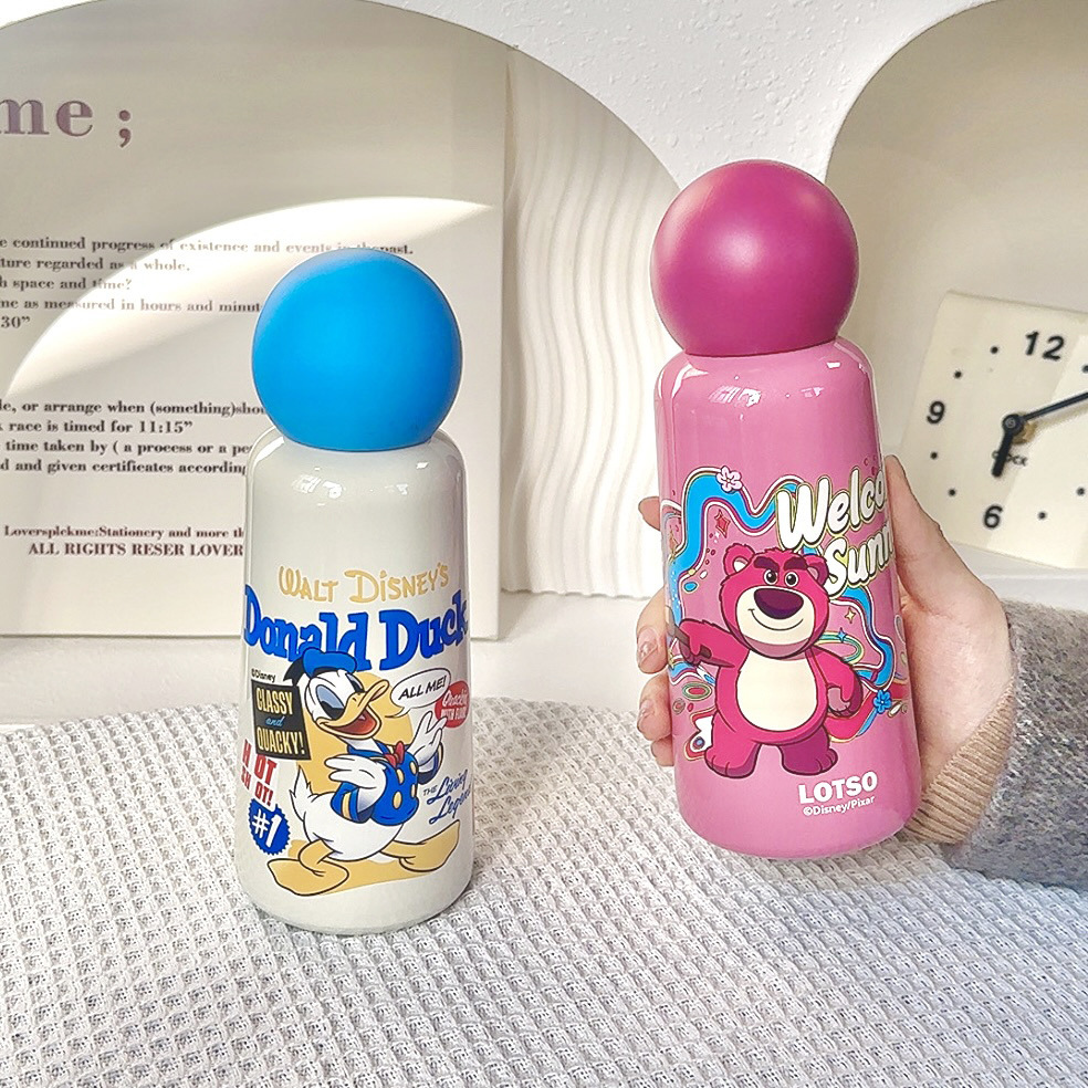 New genuine cartoon insulated cup, Strawberry bear student direct drinking water cup, compact and portable, 316 stainless steel cup Specification drawing