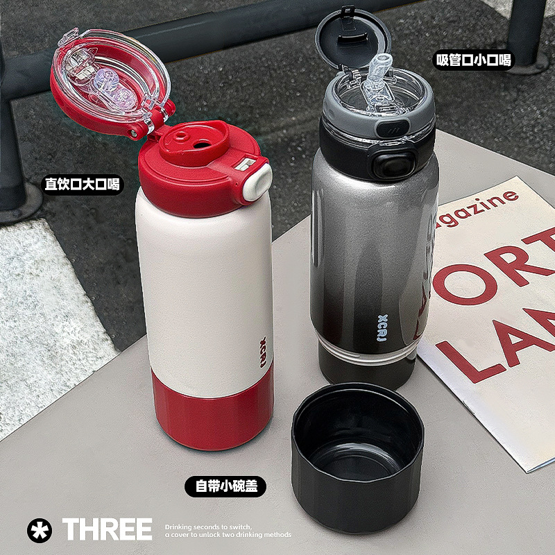 304 stainless steel insulated cup, high appearance level, large capacity, cute straws for female students, anti-drop household cup, water cup Application Scenario