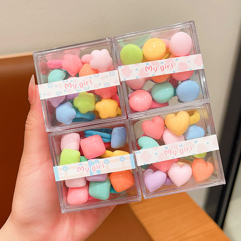 Children's candy-colored rubber bands, high appearance level for little girls, hair ties without damaging hair, baby rubber bands, girls' hair accessories full figure
