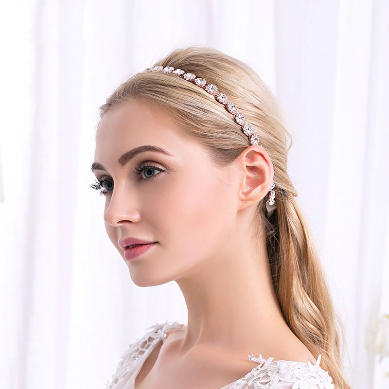 Bridal headband, European and American daily accessories, ins, versatile for children and adults, floral rhinestone headband, wedding dress headwear full figure