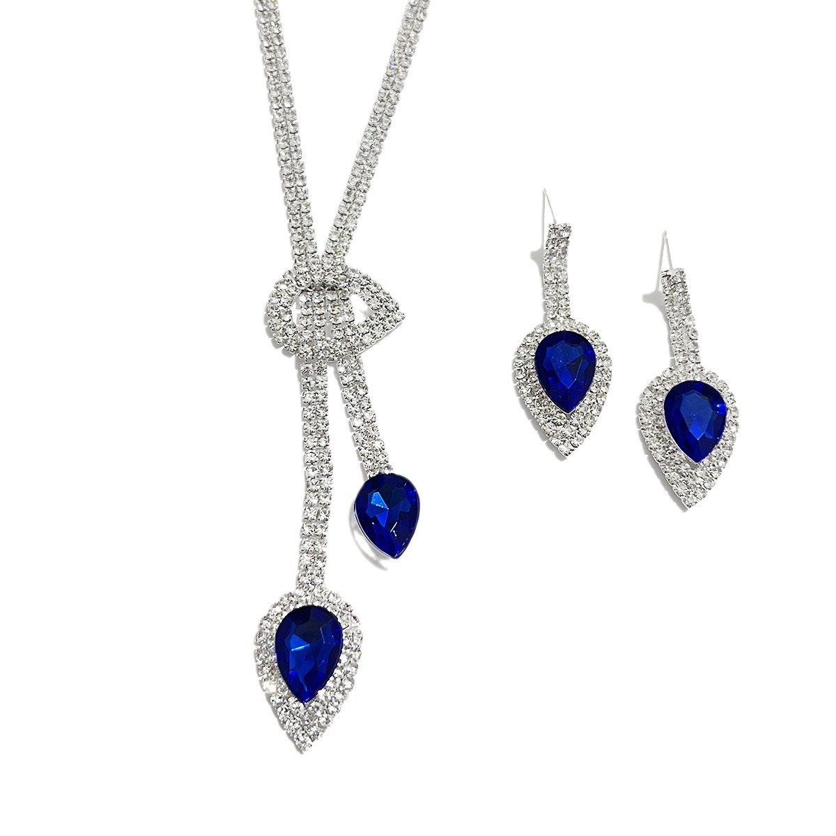 ZN005, a popular cross-border bride set of jewelry, necklace, earrings, bracelet, tassel and water drop necklace in Europe and America Item Picture