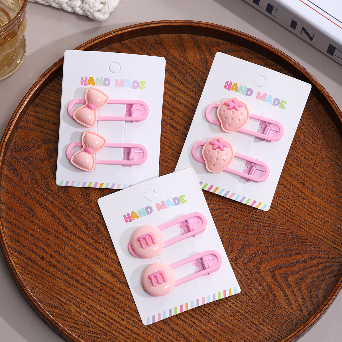 Summer new children's side bow, cute cartoon bangs hairpin for girls, duckbill hairpin for girls details Picture
