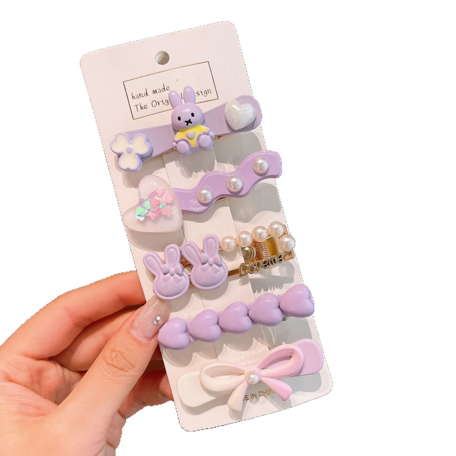 2025 New children's hairpins, pink pearl hairpins, side bangs clips for girls' broken hair, cute girl headwear Item Picture
