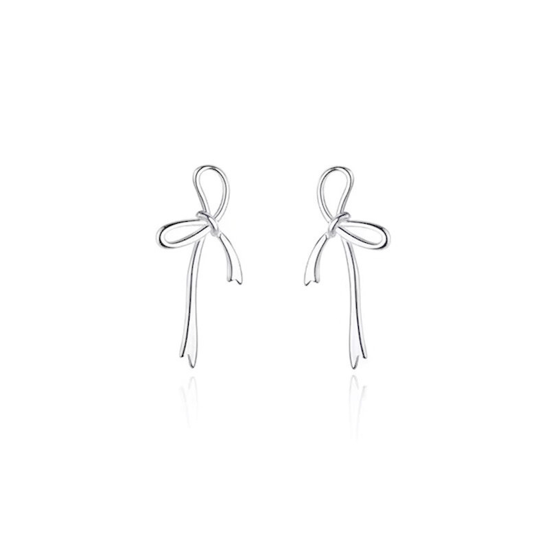 Simple ribbon bow stud earrings for women with a high-end feel, 2024 new cool style unique bestseller earrings wholesale Item Picture