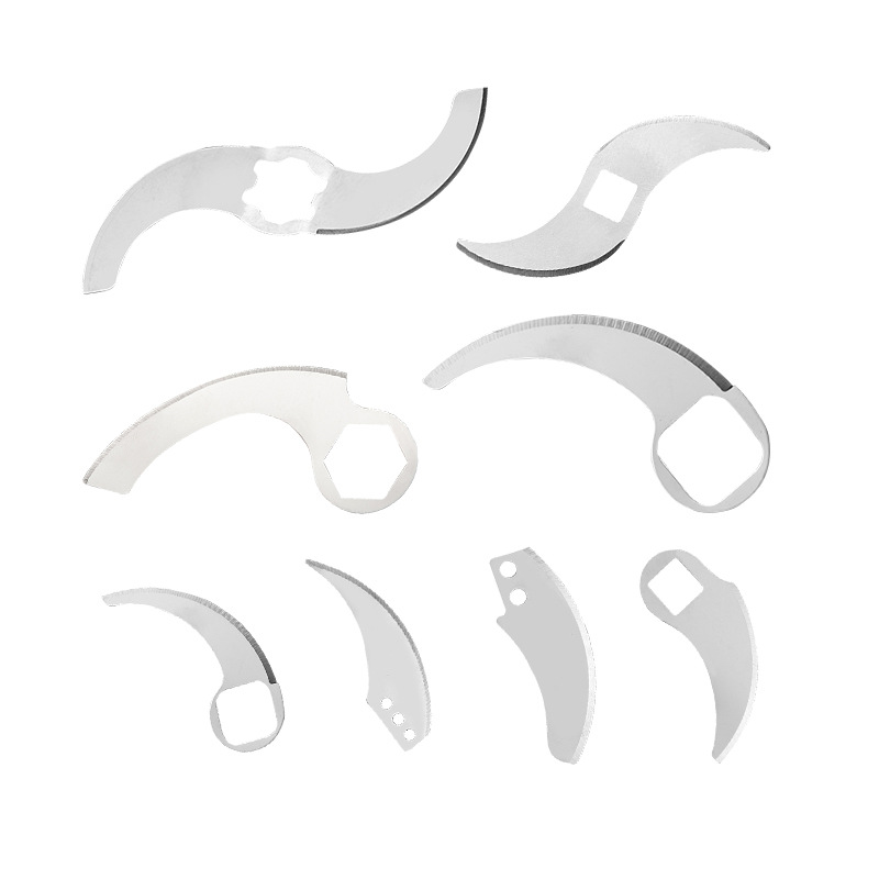 Factory direct supply of garlic puller blades, stainless steel meat grinder blades, garlic paste cooking blades, and curved knife blades Item Picture